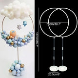 Balloon Arch Round Ring Stand for Wedding Kids Birthday Party Decoration Balloons Hoop Holder Baby Shower Favors Christmas Decor