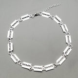 Christmas Gift Small bladeUnisex Choker  Necklace Women Hip-hop Gothic 14 blade combinations Punk Style Barbed blade Chain Choker Gifts 42cm