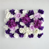 Christmas Gift 60x40cm Artificial Flowers DIY Wedding Decoration Flower Wall Panels Silk Rose Flower Purple Romantic Wedding Backdrop Deco