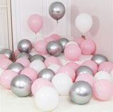 15 Pcs 10inch Blue/pink White Silver Mixed Latex Balloons For Happy Birthday Supplies Baby Shower Decoration Helium Balloon
