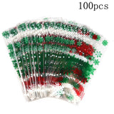 Cifeeo 50/100pcs Plastic Bag DIY Candy Cone Birthday Party Decorations Kid Transprant Cookie Gift Bag Cellophane Packing Bags Christmas