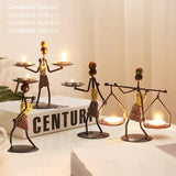 Home Decoration Accessories Creative Candle Holder Iron Kitchen Restaurant Romantic Candlestick Christmas Halloween Bar Party
