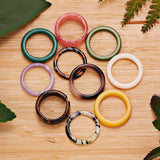 Christmas Gift New Korea Aesthetic Colourful Resin Acrylic Rings Set for Women Geometric Round Rings Girl Temperament Versatile Jewelry Gifts