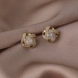 Cifeeo New Arrival Stud Earrings Fashion Round Metal Women Classic Simple Elegant Cute Female Jewelry