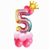 1set Rainbow Unicorn 32inch Foil Number Balloons Kids Birthday Party Decoration Helium Number Balloon Event Baby Shower Decor