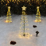 Christmas Gift LED Spiral Christmas Tree Light Solar LED Metal Spiral Christmas String Light Indoor Outdoor Holiday Decoration Lamp
