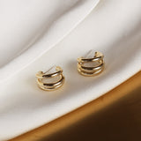 New European and American Simple Metal Arc Earrings Are Small Accessories For Woman‘s Korean Fashion Jewelry Girls Students