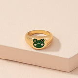 Vintage Inspired Frog Women Ring Hip Hop Animal Rings Cartoon Animal Ring Design Sense Hand Ornament Jewelry