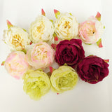 10pcs High Simulation Core Peony Flower Head Silk Flower DIY Wedding Flower Wall Background Decoration Silk Rose