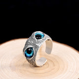 Christmas Gift Retro Green Eye Owl Ring Brass Alloy Classical Ethnic Style Men and Women Ring Fashion Jewelry Gifts