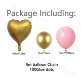 Cifeeo 207pcs Baby Pink Arch Garland Balloons Kit DIY Gold Chrome Metallic Baloon Birthday Party Backdrop Decors Baby Shower Globo Gift