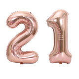 Rose Gold 21st Birthday Party Decoration Happy Birthday Balloons Banner Popcorn Garland for 21 Years Old Party Supplies