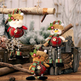 Christmas Gift Christmas New Products Pendant Decoration Plaid Fabric Beaded Cartoon Doll Christmas Party Showcase Hotel Home Craft Decoration