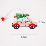 Christmas Gift 3pcs/set Christmas Car Wooden Pendants Xmas Tree Hanging Ornaments DIY Wood Crafts Kids Gift Noel Decoration Home Accessories