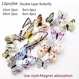 Cifeeo  18Pcs Black And White 3D Effect Crystal Butterflies Wall Sticker Beautiful Butterfly For Kids Room Wall Decals Home Decoration