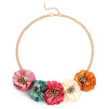 ZOSHI New Fashion Simulated Pearl Necklace for Women Flower Collars Trendy Necklaces & Pendants Statement Necklace Jewelry