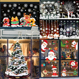 Merry Christmas Tree Santa Claus Snowman  Window Paste Sticker Winter  New Year Party Xmas Home Decoration Noel Natal Kerst