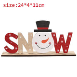 Christmas Gift Wooden Christmas Decorations Xmas Snow Noel Letter Table Ornaments Merry Christmas Party Decor For Home 2021 Naviidad Gifts Fav