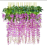 Cifeeo Christmas Gift 12Pcs / Wisteria False Silk Wreath Arch Wedding DIY Family Garden Office Party Decoration Pendant Wall Decoration