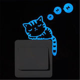 Pure Blue Light Noctilucent Star Animal Paste Glow In The Dark Switch Paste Wall Stickers Children's Room Living Room Decoration