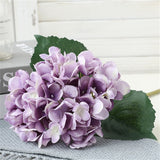 Cifeeo  1PC Artificial Flowers Bouquet 35Cm Hydrangea Branch 1 Big Heads 3 Buds Silk Fake Flower Home Room Wedding Decor New Year 2022