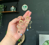 Gold Plated Celestial Sun Moon Star Dangle Earrings| Boho Jewelry | Moon Sun | Planet | Galaxy |Gift Idea