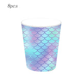 1Set Mermaid Birthday Party Balloons Plates Cups Hanging Jellyfish Lantern For Kids Birthday Party Decoration Home DIY Supplies