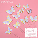 1Set Happy Birthday Acrylic Cake Topper Artificial Butterfly Flowers Head Baby Shower Party Decoration DIY Gift Baking Supplies