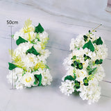 Luxury Wedding Road Cited Flowers Silk Rose Peony Hydrangea DIY Arched Door Flower Row Window T Station Wedding Decoration 50cm