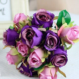 Christmas Gift 1 Bouquet Artificial Rose Bouquet Decorative Silk Flowers Bride Bouquets for Wedding Home Party Decoration Wedding Supplies1