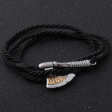 Nordic Viking Valknut Axe Amulet Charm Multilayer Leather Bracelet Bangle for Women & Men Jewelry Gift