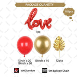 5/10inch Red Latex balloons Gold Metallic Chrome 40" Love Foil Balloon Wedding Valentine Day Bachelorette Party Bridal Shower