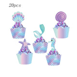 1Set Mermaid Birthday Party Balloons Plates Cups Hanging Jellyfish Lantern For Kids Birthday Party Decoration Home DIY Supplies