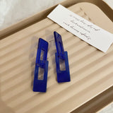 Cifeeo Korean New Style Simple Blue Bow Earrings Fashion Versatile Geometric Earrings Female Jewelry
