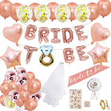 Cifeeo 30pcs/Set Rose Gold Bride To Be Decoration Party Balloon Team Bride Tattoo Sticker Veil Satin Sash Badge Hen Party Accessories