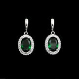 Cifeeo  Earrings For Women Natural Green Cubic Zirconia White Round Stone Jewelry