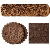 In stock ,Leaves Pattern Rolling Pin Christmas Wooden Embossing Baking Tools Flower Dough Engraved