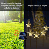 Christmas Gift Solar Outdoor Christmas Lights 5 piece Waterproof Landscape Star Snowflake Xmas tree Led Light For Lawn Street Garden Decoration