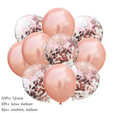 10Pcs Metal Latex Balloons Confetti Balloon Set For Wedding Birthday Party Balloon Decoration Baby Shower Helium Balloons