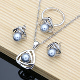 Back to school Cifeeo  Freshwater With Beads  Jewelry Sets Wedding Decoration For Women Earrings/Pendant/Ring/Necklace Set