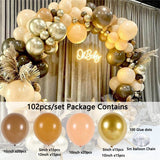 Cifeeo Balloon Garland Green Baby Shower Wedding Birthday Hen Party Decoration Bridal Shower Green White Chrome Gold Ballon 137Pcs/Set