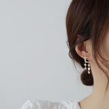 Luxury Charm Star Moon Tassel Earring  Pave Inlaid Zircon Stud Earring Anniversary Birthday Gift Jewelry