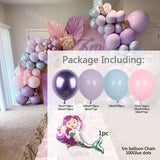 1set Baby Pink Purple Arch Garland Kit DIY Balloons Set Party Background Decoration Latex Baloon Birthday Wedding Globos Baptism