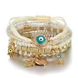 3-4pcs/set Fashion Multilayer Crystal Stone Beads Tassel Charms Bracelets & Bangles Pulseras Mujer Boho Bracelet for Women Gift