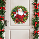 Christmas Gift Christmas Santa Claus Wreath Door Sticker Window Stickers Wall Oranments Merry Christmas Decor For Home Happy New Year 2022