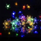 Christmas Gift Solar Flower String Lights Outdoor Waterproof Cherry Blossom String Light 8 Modes Solar Fairy Light for Patio Garden Party Decor