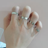 Cifeeo 7PCS/SET Korea Fashion Mixed Minimalist Ring Set Geometric Round Metal Gold Silver Color Cuff Open Rings Jewelry For Women