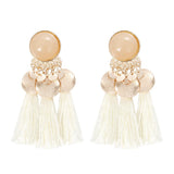 ZOSHI  Long Tassel Fashion Feather Style Ethnic Boho Big Dangle Statement Earring Wedding Earrings Accessories Wholesale
