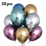 Back to school  decoration  50Pcs 12'' Top Quality Metallic Latex Balloon Thick Metal Chrome Alloy Ballon Adult Wedding Birthday Party Decorations Supplies