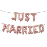 Cifeeo  Just Married Banner Flag Mr Mrs Bunting Garland Wedding Decoration Groom Bride To Be Balloon Valentines Day Event Party Supplies